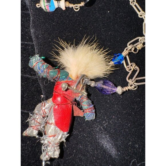 Kachina Doll Charm‎ Necklace With Charms Vintage 1990’s Sterling Silver Handmade - Picture 4 of 9